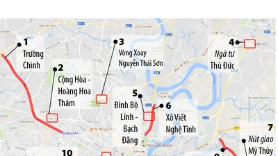 10 điểm kẹt xe nghiêm trọng ở TP.HCM