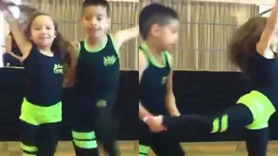 2 vũ công nhí trình diễn điệu Salsa cực chất