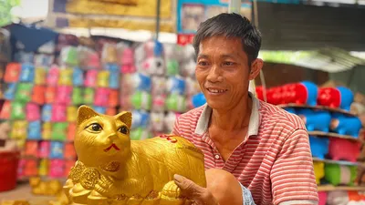 Video: Làng gốm Lái Thiêu làm mèo vàng đón Tết 2023
