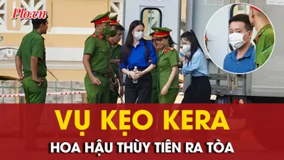 Hình ảnh hoa hậu Thùy Tiên, Hằng Du Mục được dẫn giải đến tòa 