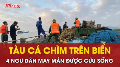 Tàu cá TP.HCM chìm trên biển Quảng Trị, 4 ngư dân may mắn được cứu sống