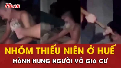 Xôn xao clip nhóm thiếu niên ở Huế dùng chổi, mũ bảo hiểm hành hung người vô gia cư