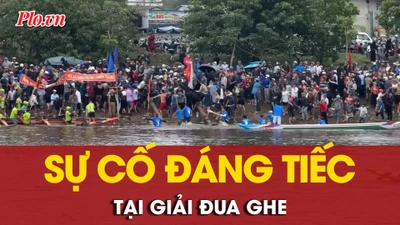 Sự cố đáng tiếc tại giải đua ghe ở Quảng Điền