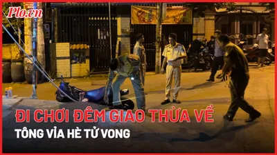 Đi chơi giao thừa về, thanh niên chạy xe máy tông vỉa hè tử vong