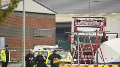 Hiện trường vụ 39 người Việt chết trong xe tải ở Anh hôm 23-10-2019. Ảnh: REUTERS