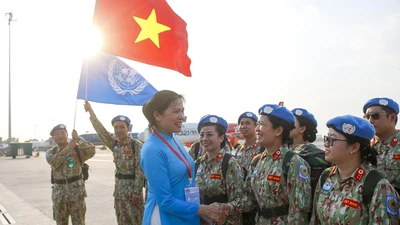 Lễ xuất quân của 64 chiến sĩ lên đường sang Nam Sudan