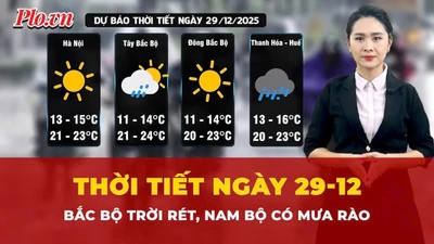 Dự báo thời tiết ngày 29-12: Bắc Bộ trời rét, Nam Bộ có mưa rào và giông vài nơi 