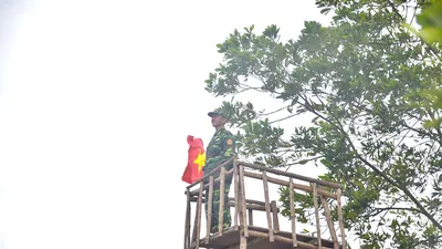 Chốt 592 đóng tại thôn Ka Tiêng, xã Hướng Việt, huyện Hướng Hóa. Ảnh: NGUYỄN DO