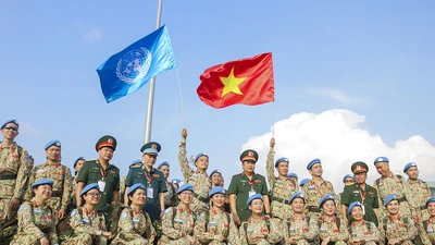 Các cán bộ, nhân viên BVDC 2.3 sẽ lên đường vào hai đợt để tham gia gìn giữ hòa bình Liên Hợp Quốc. Ảnh: NGUYỆT NHI