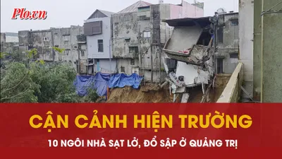 Hàng loạt ngôi nhà bất ngờ sạt lở, đổ sập ở Quảng Trị 