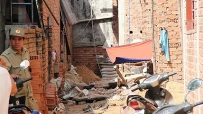 Clip sập tường nhà đang xây, một công nhân tử vong