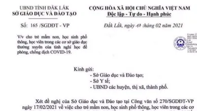 Văn bản cho học sinh nghỉ học đến 28-2 là giả mạo.