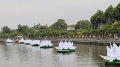 Ngắm sen trắng 'nở' trên kênh Nhiêu Lộc - Thị Nghè