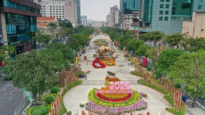 Hé lộ hình ảnh Đường hoa Nguyễn Huệ 2022 trước ngày khai mạc