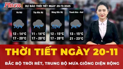 Dự báo thời tiết ngày 20-11: Bắc Bộ trời rét, Trung Bộ mưa giông diện rộng