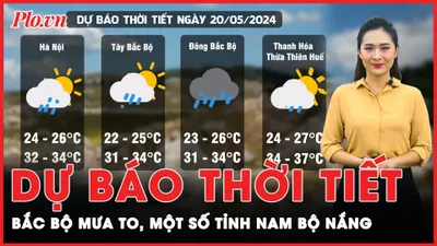 Dự báo thời tiết 20-5: Bắc bộ mưa to, một số tỉnh Nam bộ duy trì hình thái nắng nóng 
