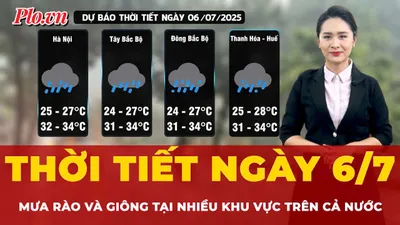Thời tiết ngày 6-7: Nhiều khu vực trên cả nước hứng mưa rào và giông, bão số 2 tăng cấp khó lường