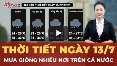 Thời tiết ngày 13-7: Nhiều khu vực trên cả nước đón mưa giông, đề phòng lốc sét