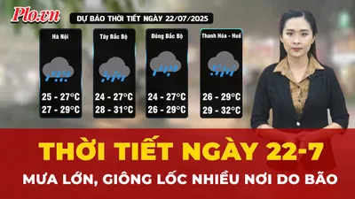 Thời tiết ngày 22-7: Mưa lớn, giông lốc tại nhiều khu vực trên cả nước