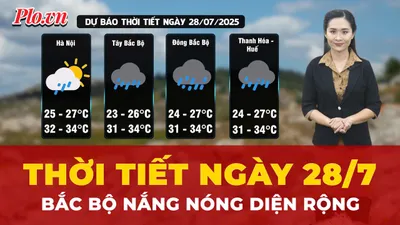 Thời tiết ngày 28-7: Bắc Bộ đón nắng nóng diện rộng