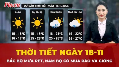 Thời tiết ngày 18-11: Bắc Bộ mưa rét, Nam Bộ có mưa rào và giông rải rác 
