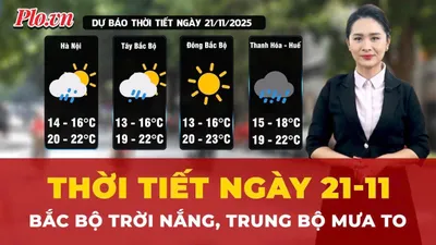 Thời tiết ngày 21-11: Bắc Bộ trời nắng, Trung Bộ mưa to 