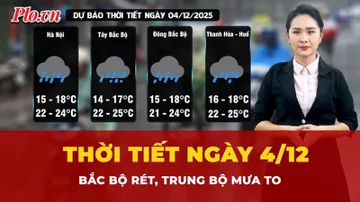 Thời tiết ngày 4-12: Bắc Bộ rét, Trung Bộ mưa to kèm giông