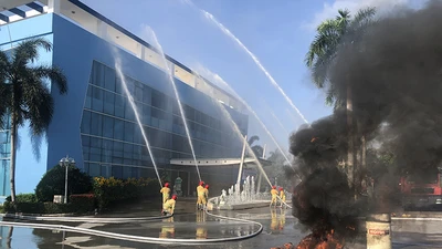 Diễn tập PCCC tại Khu Liên hợp xử lý chất thải Đa Phước