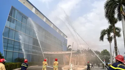 Diễn tập phương án chữa cháy, cứu hộ cứu nạn tại bãi rác Đa Phước