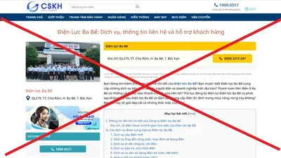 Trang Web giả mạo Tổng công ty Điện lực miền Bắc nhằm lừa đảo khách hàng