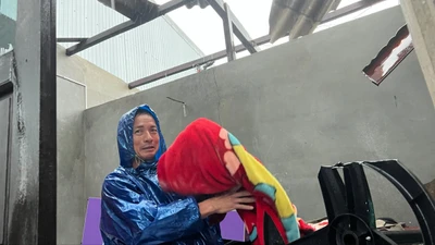 Lốc xoáy và mưa lớn làm hàng loạt ngôi nhà ở Huế bị tốc mái