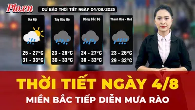 Dự báo thời tiết ngày 4-8: Miền Bắc tiếp diễn mưa rào, vùng núi có nơi mưa rất to