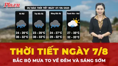Dự báo thời tiết ngày 7-8: Bắc Bộ đón mưa to về đêm và sáng sớm