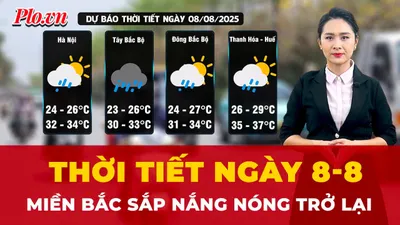 Dự báo thời tiết ngày 8-8: Nắng nóng sắp trở lại miền Bắc, Hà Nội cao nhất 34 độ