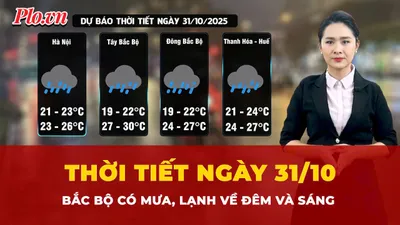 Dự báo thời tiết ngày 31-10: Bắc Bộ có mưa, lạnh về đêm và sáng