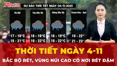 Dự báo thời tiết ngày 4-11: Bắc Bộ rét, vùng núi cao có nơi rét đậm và mưa rải rác