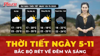 Dự báo thời tiết ngày 5-11: Bắc Bộ rét về đêm và sáng, trưa chiều hửng nắng