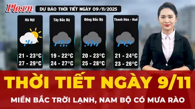 Dự báo thời tiết ngày 9-11: Miền Bắc trời lạnh, Nam Bộ có mưa rào