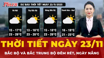 Dự báo thời tiết ngày 23-11: Bắc Bộ và Bắc Trung Bộ đêm rét, ngày nắng 