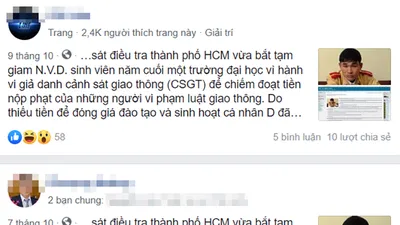 Công an truy tìm người tung tin giả về CSGT trên Facebook