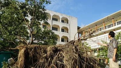 Cận cảnh trường học tan hoang sau bão ở Quảng Ngãi