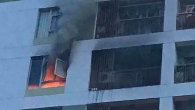 Cháy tại tầng 8 chung cư ParcSpring, quận 2 