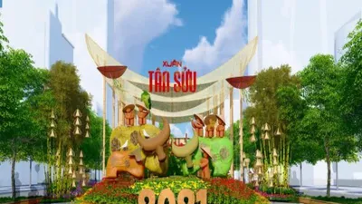 Thiết kế độc đáo của linh vật đường hoa tết Nguyễn Huệ