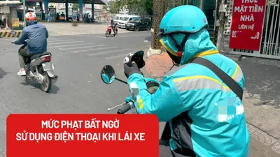 Tài xế 'xe ôm' công nghệ gắn điện thoại lên đầu xe để xem đường có bị phạt?