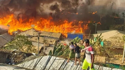 VIDEO: Lửa thiêu rụi 2.000 căn lều tại trại tị nạn 