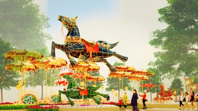 Ngắm phối cảnh Đường hoa Nguyễn Huệ 2026 với công nghệ mapping lần đầu xuất hiện