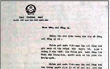 Công hàm 1958 và vấn đề chủ quyền ở Hoàng Sa-Trường Sa