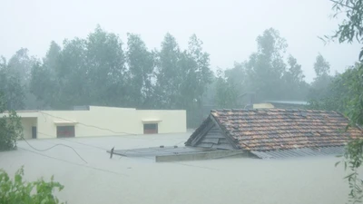 Chùm ảnh: Lụt ngập nóc nhà ở Quảng Bình