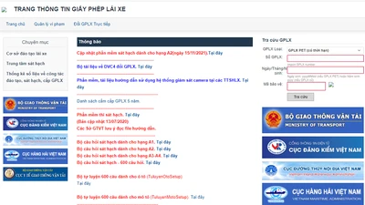 Bộ GTVT cảnh báo website giả mạo tra cứu giấy phép lái xe