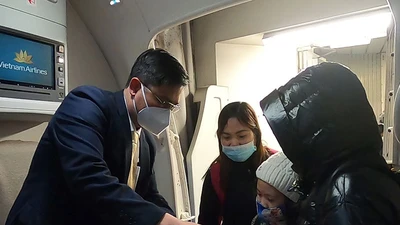 Video: Gần 300 kiều bào từ Ukraine về sân bay Nội Bài